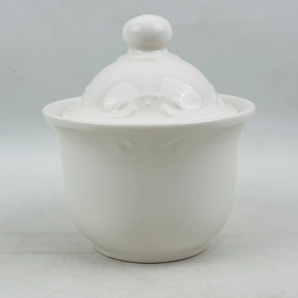 Pfaltzgraff‎ Filigree White Sugar Bowl Lid Stoneware